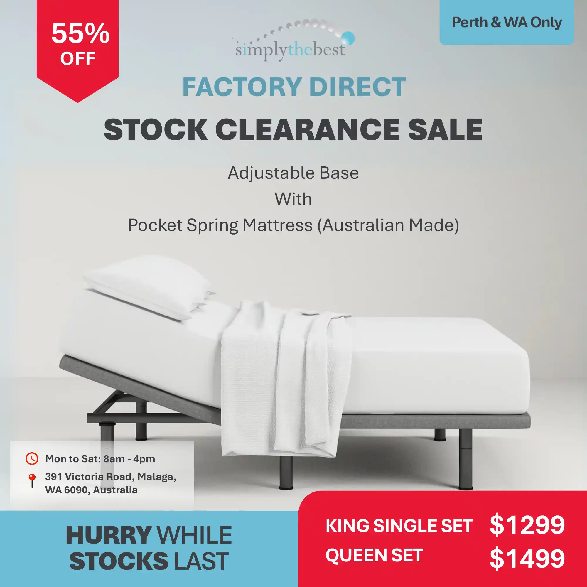 Adjustable Bed Package, Adjustable Bed Set With Mattress King Single & Queen 03