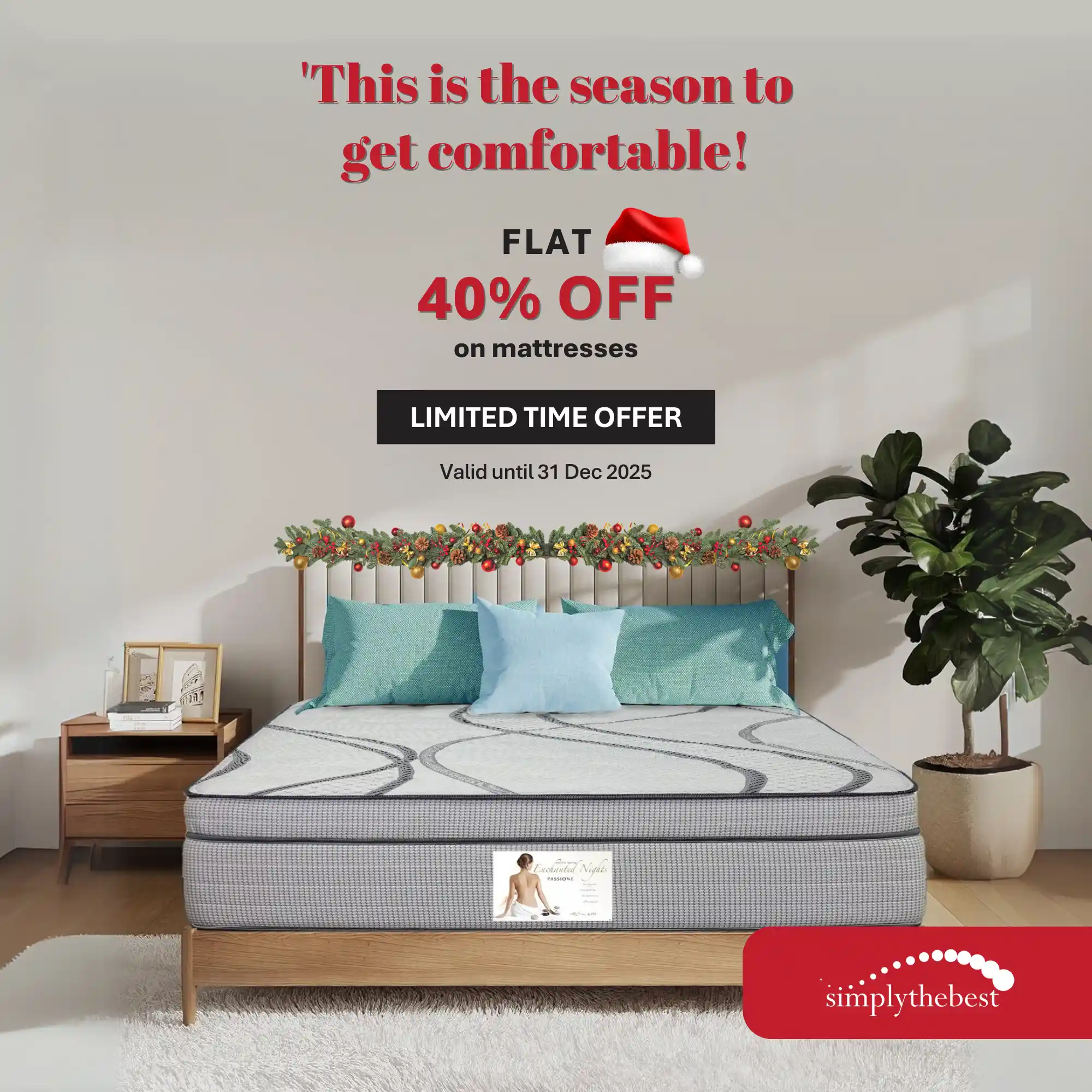Christmas Sale 40% Off Mattresses