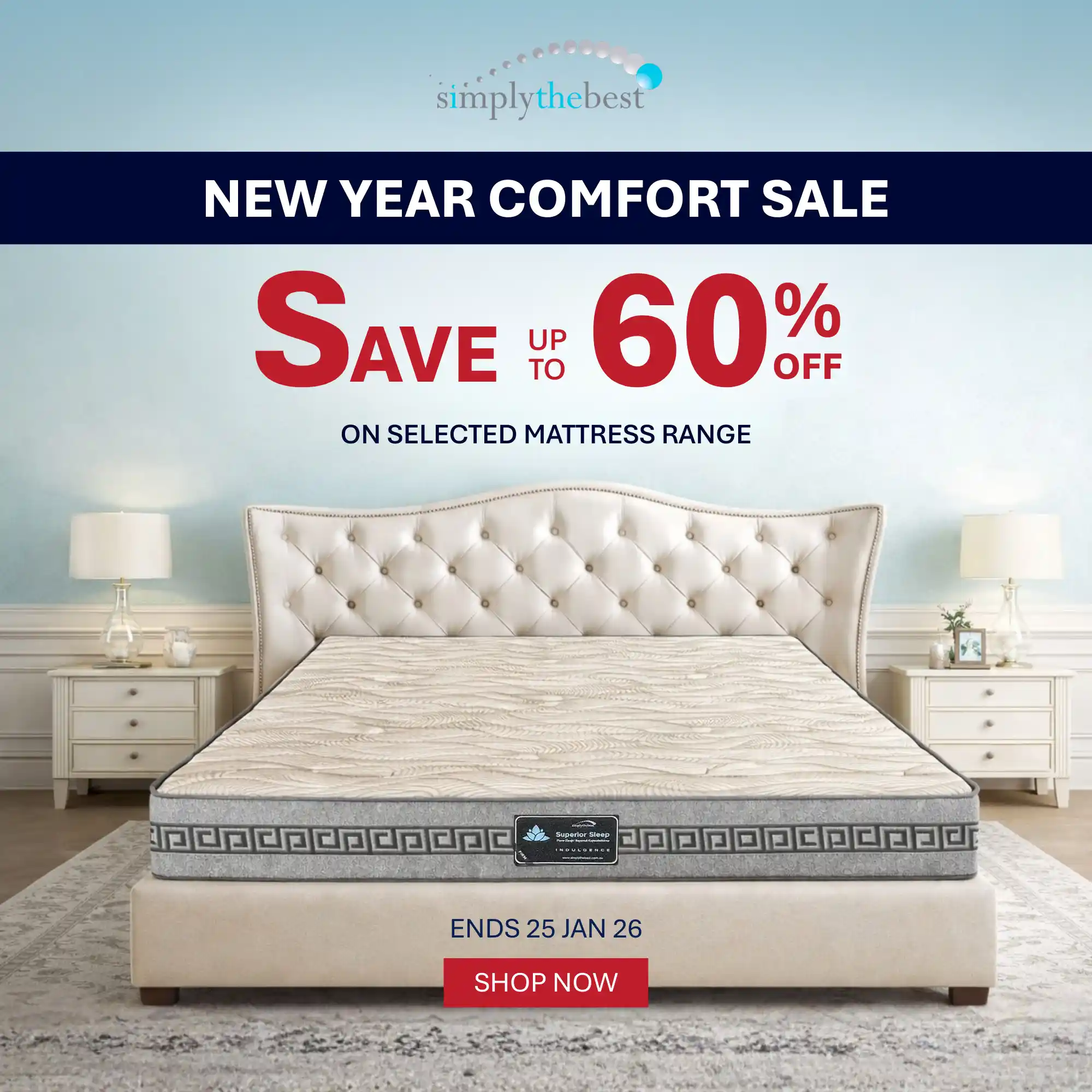 New Year Mattress Comfort Sale Up To 60% Off