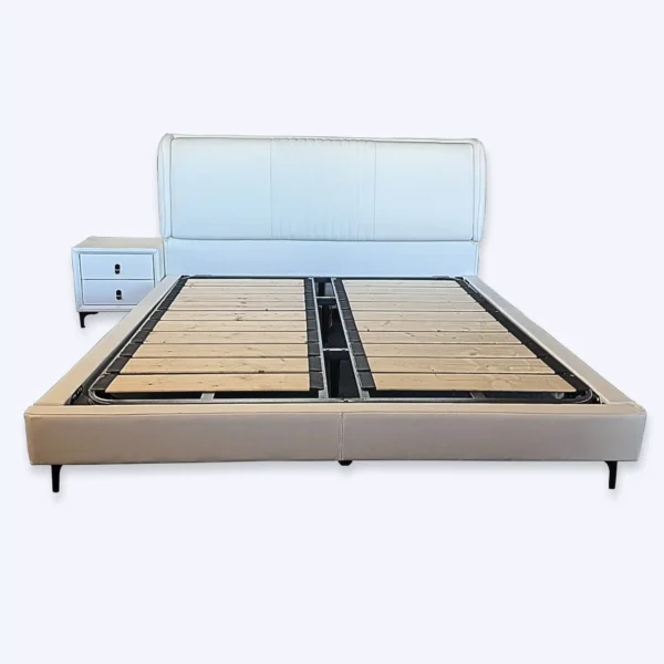 Bianca Leather Floating Bed Frame Suite with Matching Bedside Tables - Image 2