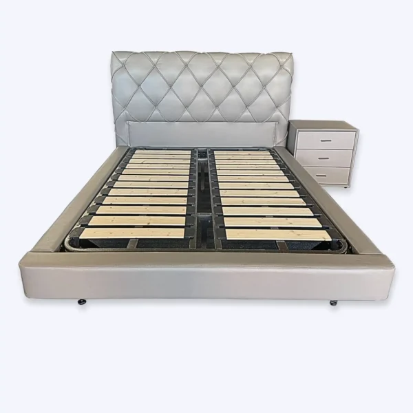 Monte Cristo Leather Bed Setting – 3-Piece with Bed Frame and 2 Bedside Tables - Image 2