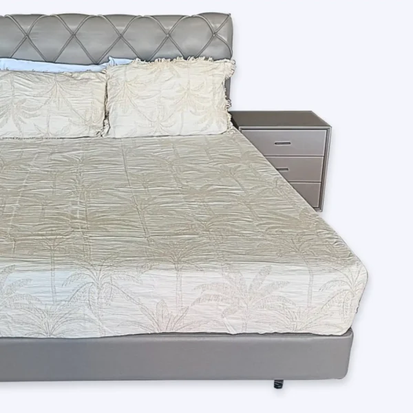 Monte Cristo Leather Bed Setting – 3-Piece with Bed Frame and 2 Bedside Tables - Image 5