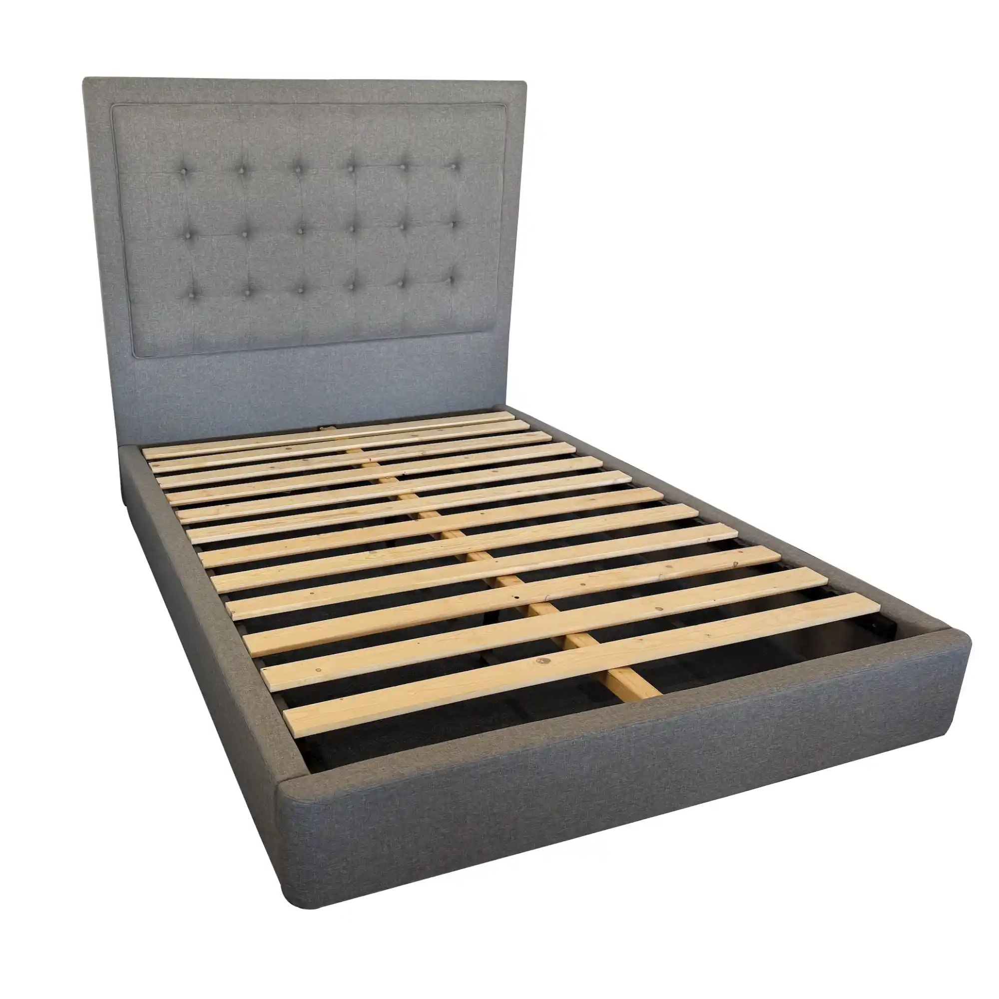 Jurien Bed Frame – Queen Size (Grey Fabric)